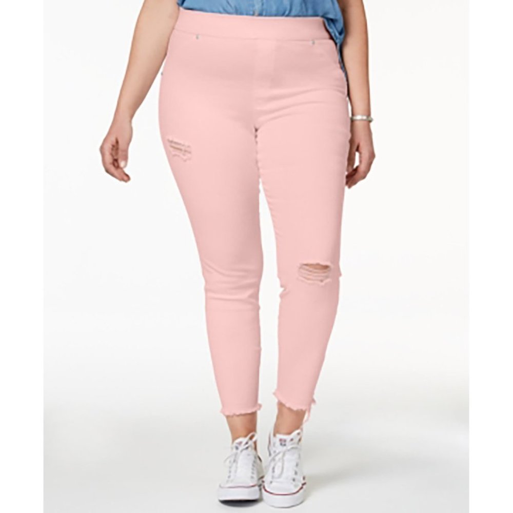 Hue Women's Plus Size Original Denim Ripped Knee Leggings